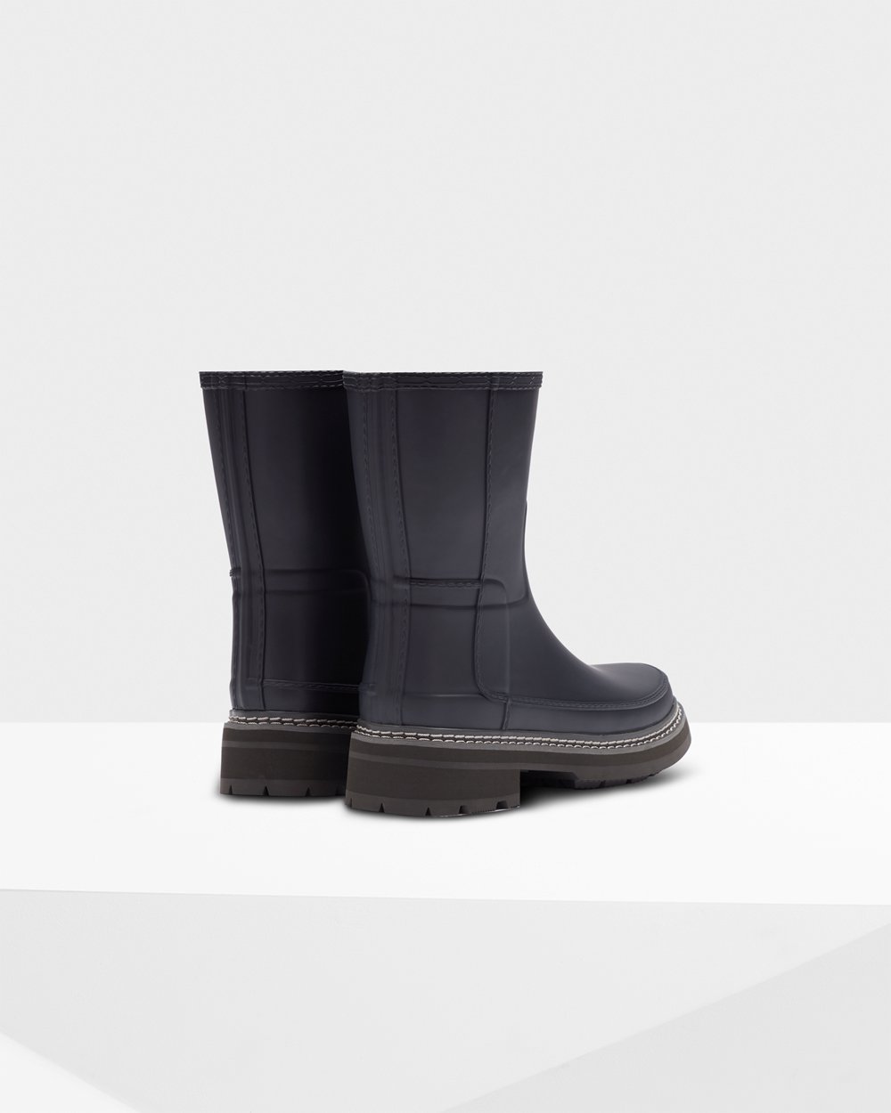 Galochas Curtas Hunter Feminina Azul Marinho - Refined Stitch Detail - 04SIDOGPH